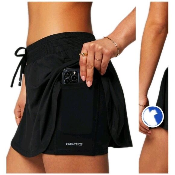 Fabletic Black Cloud Jersey Flounce Skort Size XL - Picture 2 of 9